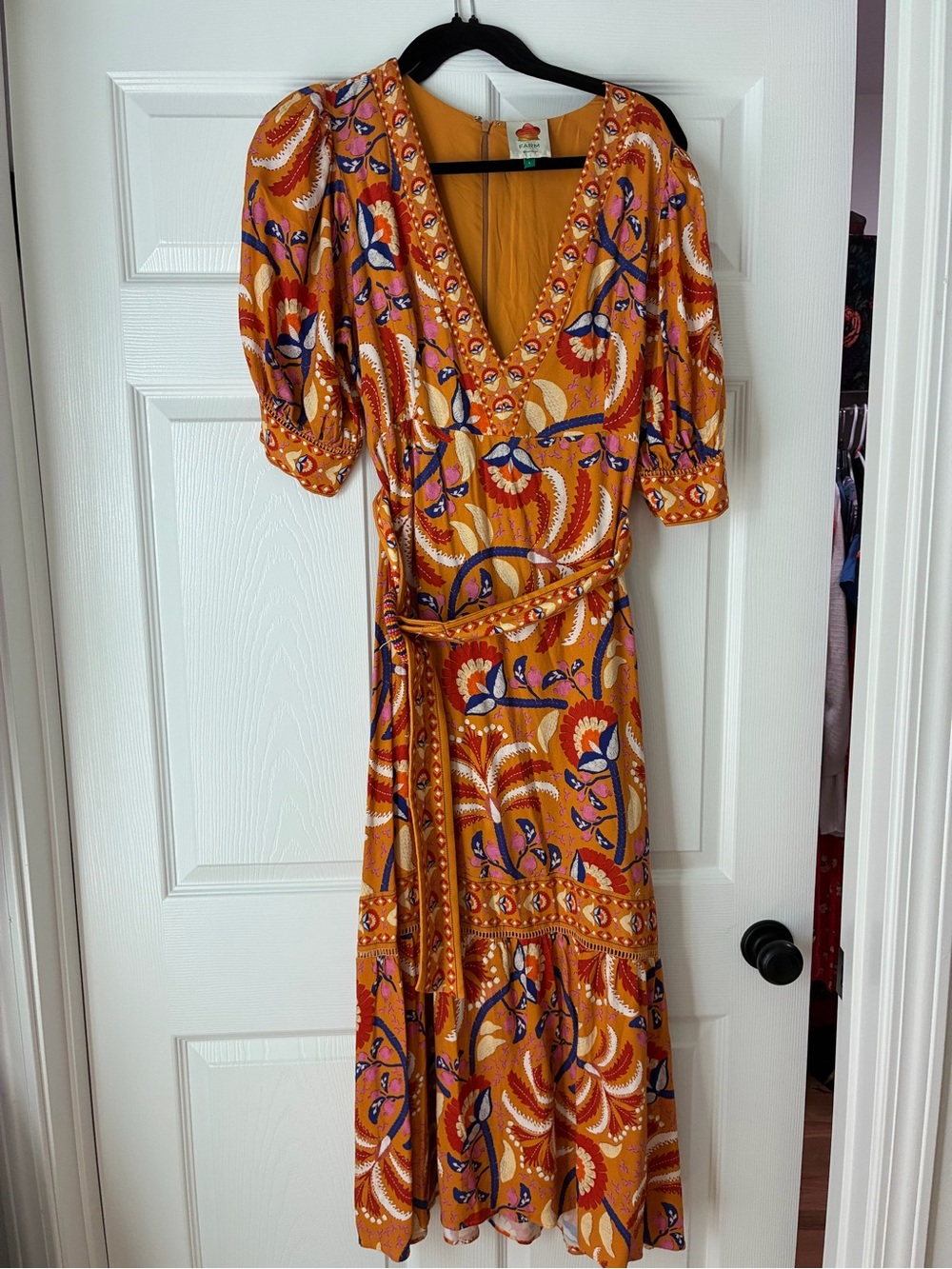 FARM Rio Orange Swirl-Print V-Neck Maxi Dress - Picture 3 of 3